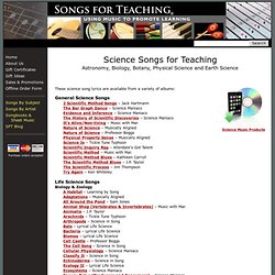 Science Songs for Teaching Astronomy, Biology, Botany, Physical Science and Earth Science