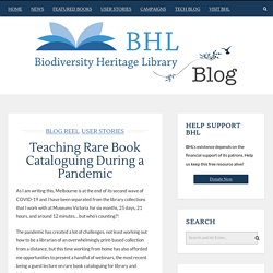 Teaching Rare Book Cataloguing During a Pandemic