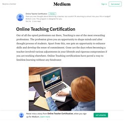 Online Teaching Certification