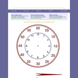 Teaching Children to Tell Time : Printable Clock