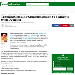 Teaching Reading Comprehension to Dyslexic Students