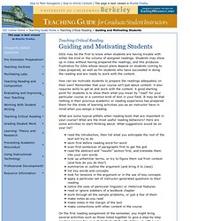 Teaching Critical Reading - Guiding and Motivating Students