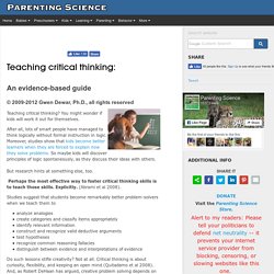 Teaching critical thinking: An evidence-based guide