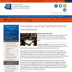 Teaching for Diverse Learning Needs