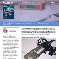 » Teaching English through songs in the digital age – #ELTchat summary 12/01/2011