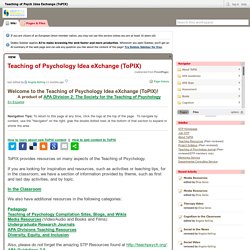 Teaching of Psych Idea Exchange: An OTRP Resource / FrontPage