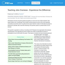 Teaching Jobs Overseas - Experience the Difference