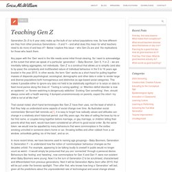 Teaching Gen Z - Erica McWilliam -