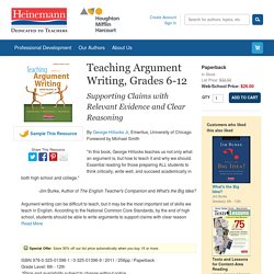 Teaching Argument Writing, Grades 6-12 by George Hillocks Jr