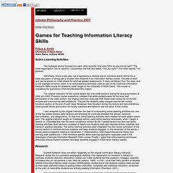 Games for Teaching Information Literacy Skills, Felicia A. Smith