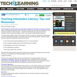 Teaching Information Literacy: Tips and Resources