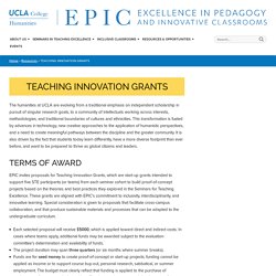 TEACHING INNOVATION GRANTS - EPIC Program - UCLA