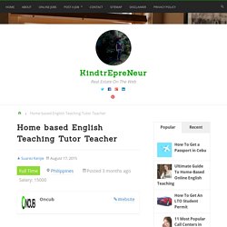 Home based English Teaching Tutor Teacher