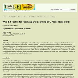 Web 2.0 Toolkit for Teaching and Learning EFL Presentation Skill