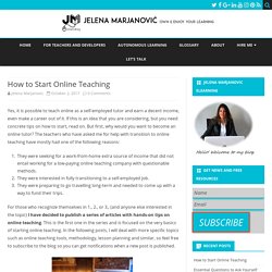 How to Start Online Teaching - Jelena Marjanovic