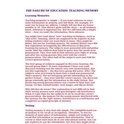 TEACHING MEMORY