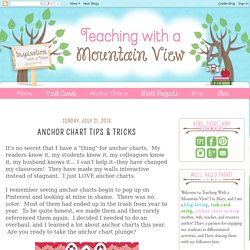 Teaching With a Mountain View: Anchor Chart Tips & Tricks