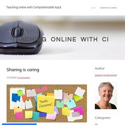 Teaching online with Comprehensible Input - Online teaching with Comprehensible Input