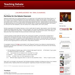 Teaching Debate: Portfolios for the Debate Classroom