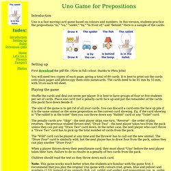 Teaching Prepositions using the Uno Game