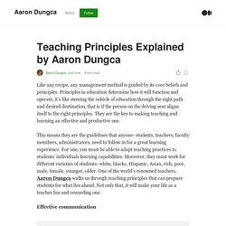 Teaching Principles Explained by Aaron Dungca