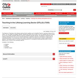 Teaching in the Lifelong Learning Sector (DTLLS) qualifications and training courses