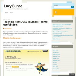 Teaching HTML/CSS in School – some useful tools « Lucy Bunce