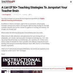 A List Of 50+ Teaching Strategies To Jumpstart Your Teacher Brain
