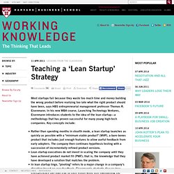 Teaching a 'Lean Startup' Strategy