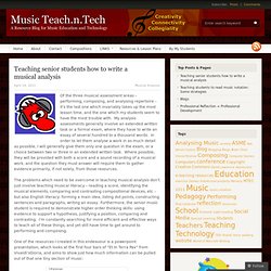 Teaching senior students how to write a musical analysis