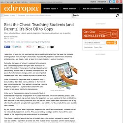 Beat the Cheat: Teaching Students (and Parents) It's Not OK to Copy