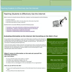 Teaching Students to Effectively Use the Internet