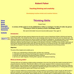Robert Fisher Teaching Thinking homepage