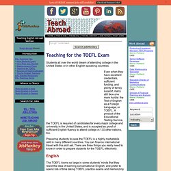 Teaching for TOEFL - TOEFL Test Preparation