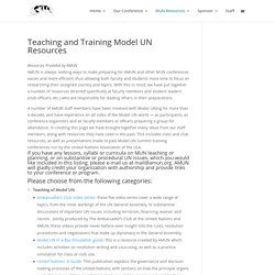 Teaching and Training Model UN Resources - AMUN