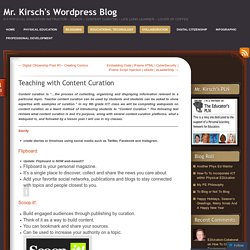 Teaching with Content Curation