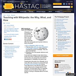 Teaching with Wikipedia: the Why, What, and How