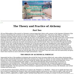 Secret Teachings of All Ages: The Theory and Practice of Alchemy: Part Two