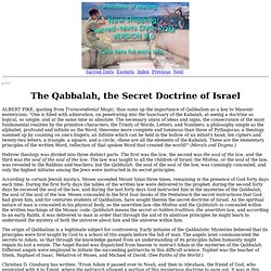 Secret Teachings of All Ages: The Qabbalah, the Secret Doctrine of Israel