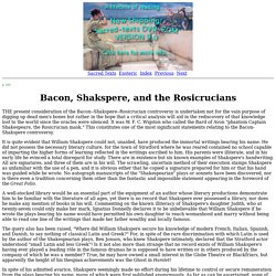 Secret Teachings of All Ages: Bacon, Shakspere, and the Rosicrucians