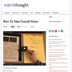 How To Take Cornell Notes