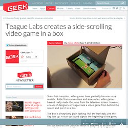 Teague Labs creates a side-scrolling video game in a box