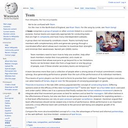 Wikipedia : Team