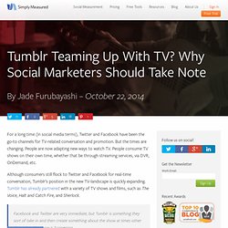 Tumblr Teaming Up With TV? Why Social Marketers Should Take Note