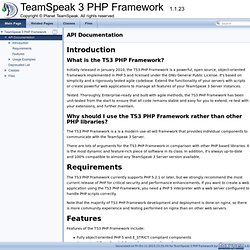 TeamSpeak 3 PHP Framework: API Documentation
