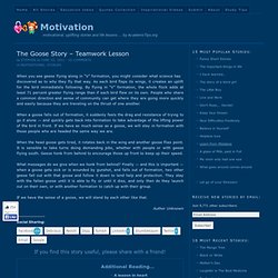 The Goose Story – Teamwork Lesson - Motivation