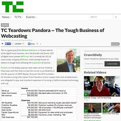 TC Teardown: Pandora – The Tough Business of Webcasting