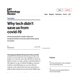 Why tech didn’t save us from covid-19