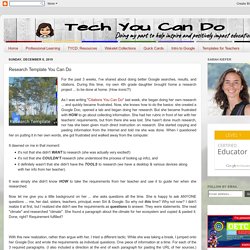 Tech You Can Do: Research Template You Can Do