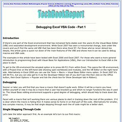 Debugging Excel VBA Code